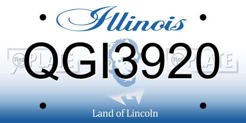 QGI3920 Illinois License Plate