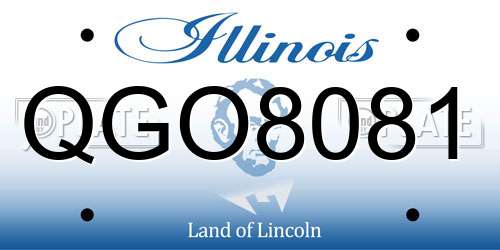QGO8081 Illinois License Plate