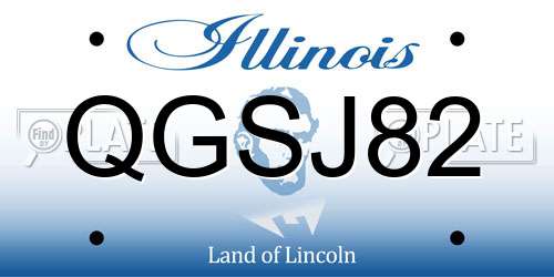 QGSJ82 Illinois License Plate