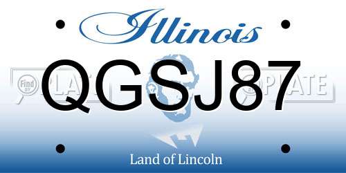 QGSJ87 Illinois License Plate