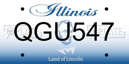 QGU547 Illinois License Plate