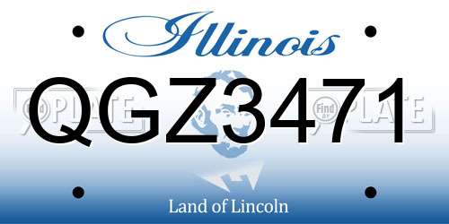 QGZ3471 Illinois License Plate