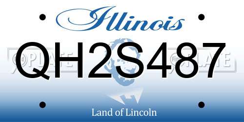 QH2S487 Illinois License Plate