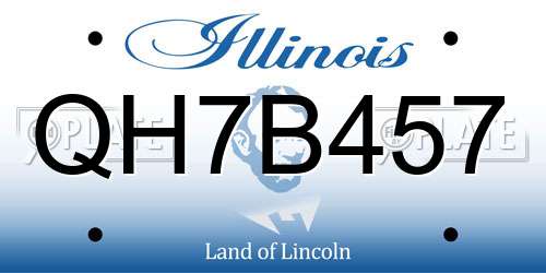 QH7B457 Illinois License Plate