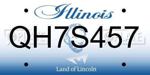 QH7S457 Illinois License Plate