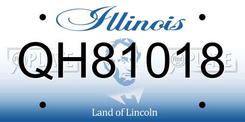 QH81018 Illinois License Plate