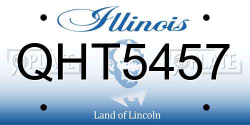QHT5457 Illinois License Plate