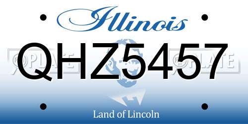 QHZ5457 Illinois License Plate