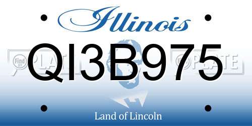 QI3B975 Illinois License Plate