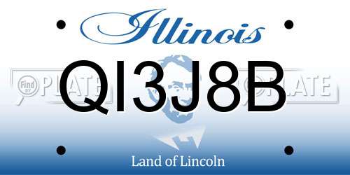 QI3J8B Illinois License Plate