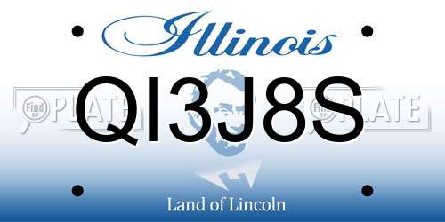 QI3J8S Illinois License Plate