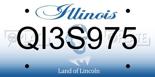 QI3S975 Illinois License Plate