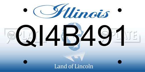 QI4B491 Illinois License Plate