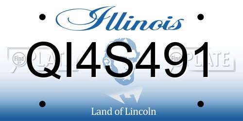 QI4S491 Illinois License Plate