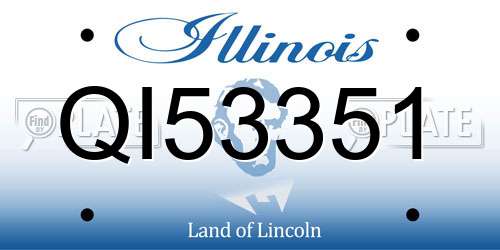 QI53351 Illinois License Plate