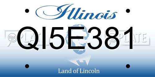 QI5E381 Illinois License Plate