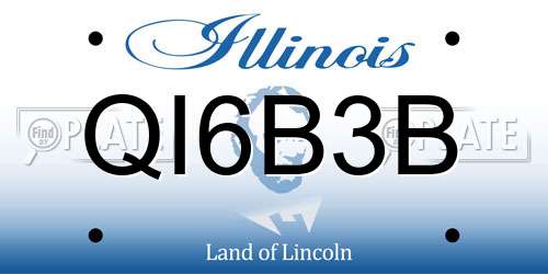 QI6B3B Illinois License Plate
