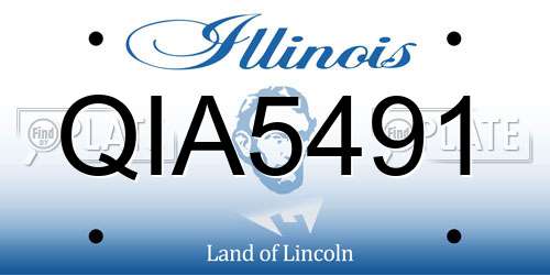 QIA5491 Illinois License Plate