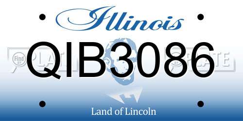 QIB3086 Illinois License Plate