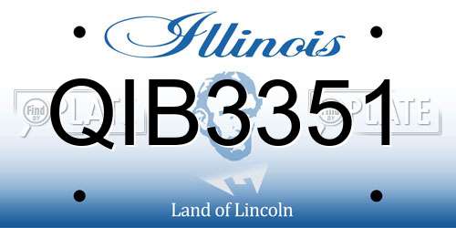 QIB3351 Illinois License Plate