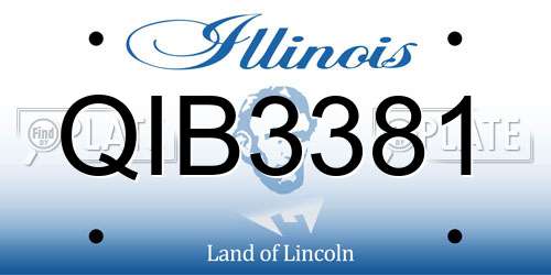 QIB3381 Illinois License Plate