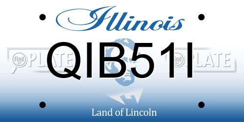 QIB51I Illinois License Plate