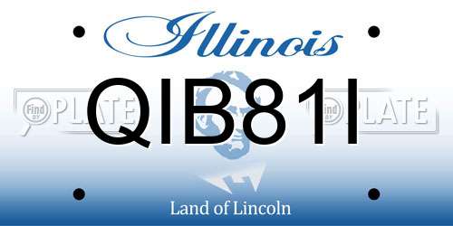 QIB81I Illinois License Plate