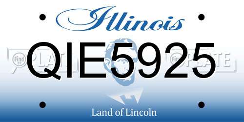 QIE5925 Illinois License Plate