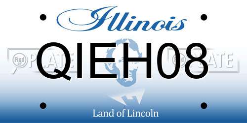 QIEH08 Illinois License Plate
