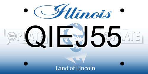 QIEJ55 Illinois License Plate