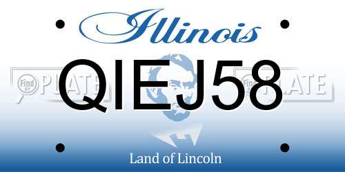 QIEJ58 Illinois License Plate
