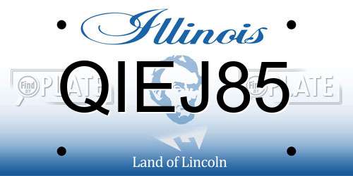 QIEJ85 Illinois License Plate