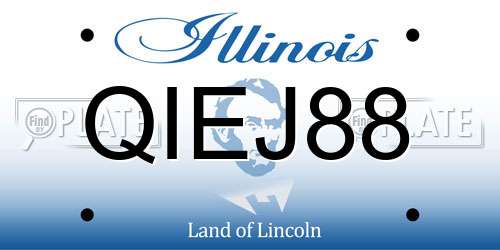 QIEJ88 Illinois License Plate