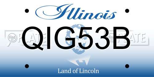 QIG53B Illinois License Plate