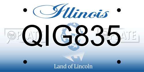 QIG835 Illinois License Plate