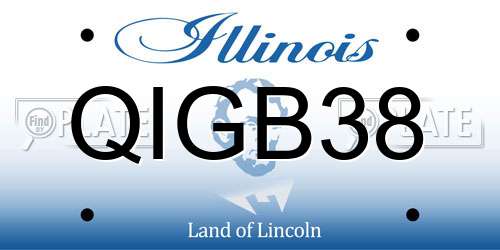 QIGB38 Illinois License Plate