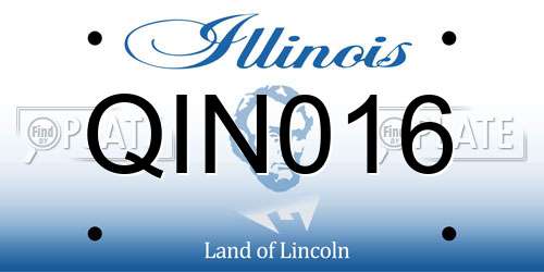 QIN016 Illinois License Plate