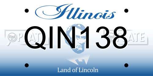 QIN138 Illinois License Plate