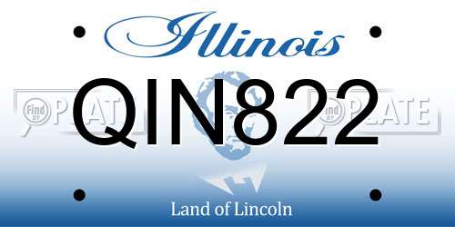 QIN822 Illinois License Plate