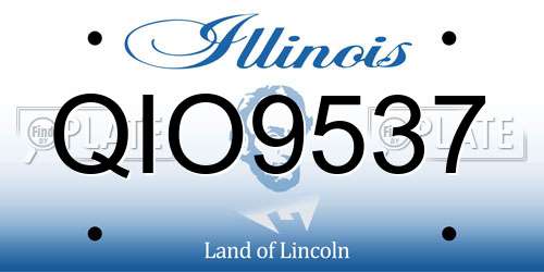 QIO9537 Illinois License Plate