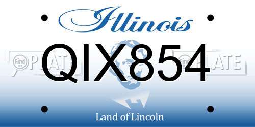 QIX854 Illinois License Plate
