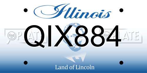 QIX884 Illinois License Plate