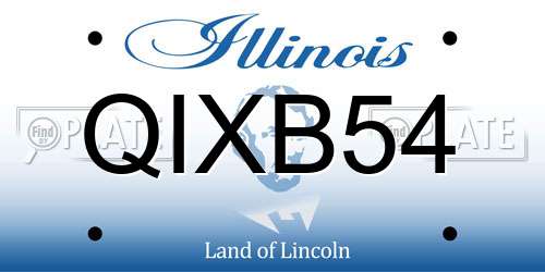 QIXB54 Illinois License Plate