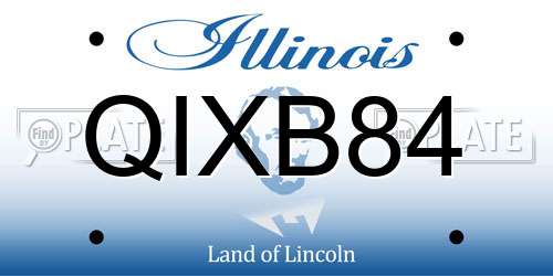 QIXB84 Illinois License Plate