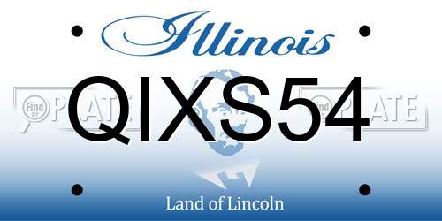 QIXS54 Illinois License Plate