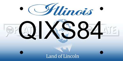 QIXS84 Illinois License Plate