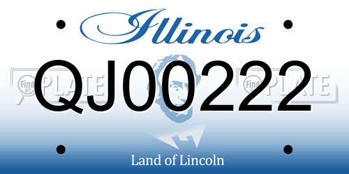 QJ00222 Illinois License Plate