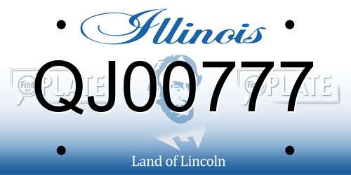 QJ00777 Illinois License Plate