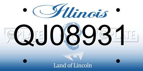 QJ08931 Illinois License Plate