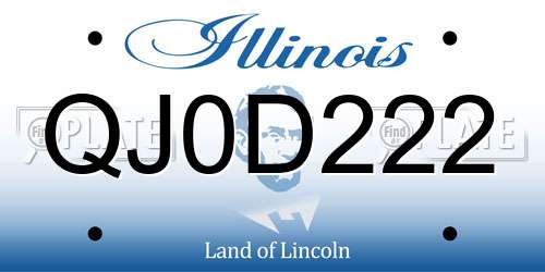 QJ0D222 Illinois License Plate